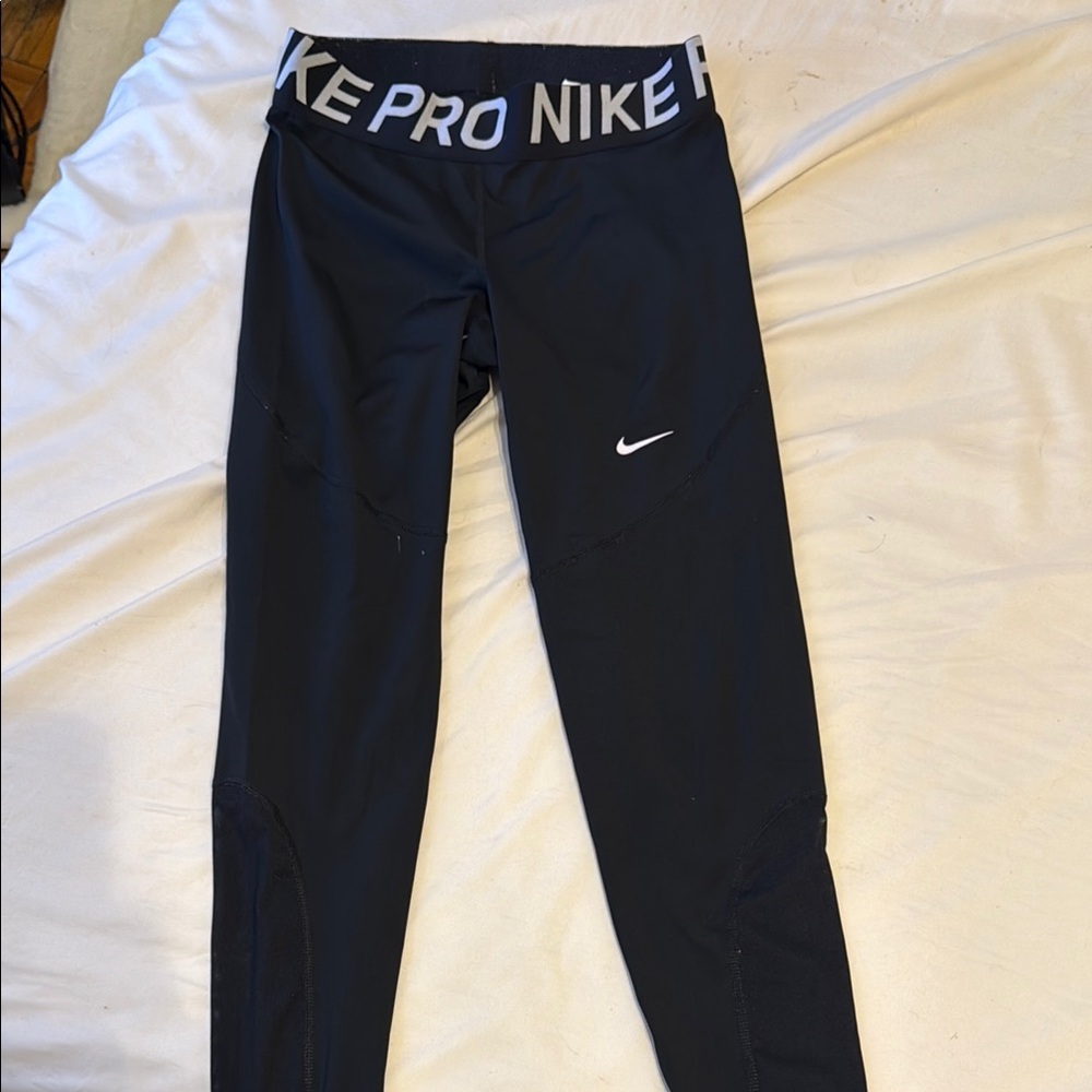 Nike Black Leggings with White Logo